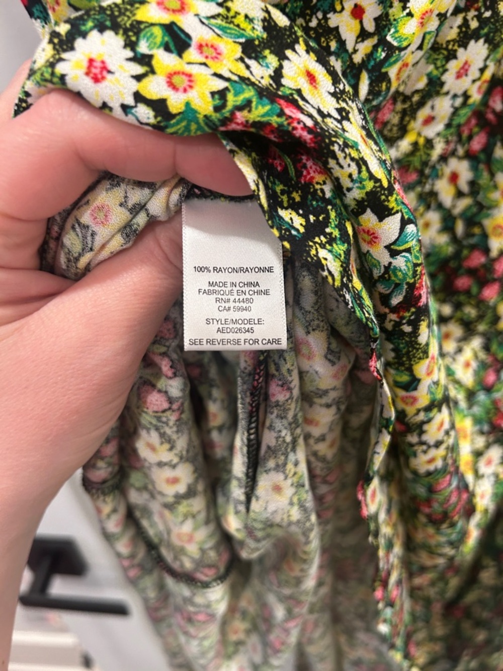 AFRM Green Floral Puff-Sleeve Midi Dress with Front Slit - Picture 7 of 7